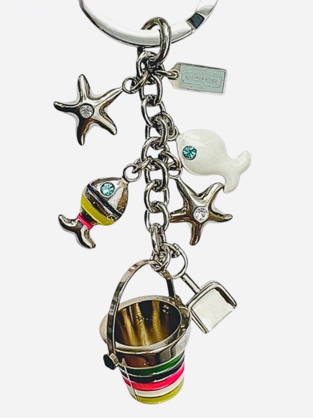 COACH Legacy “Day At The Beach” Bag Charm Keychain Fob #92097 - Like New - Picture 5 of 10